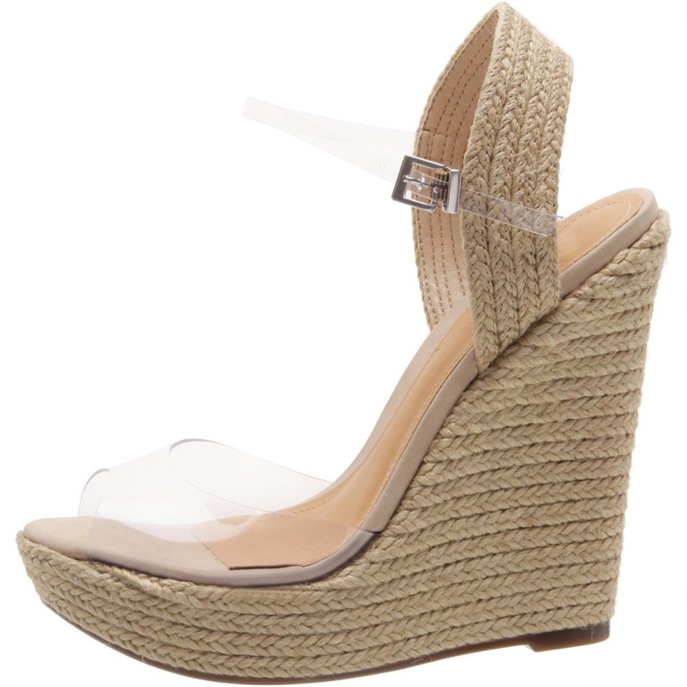 🌴 Clear Espadrille Wedges 🌴